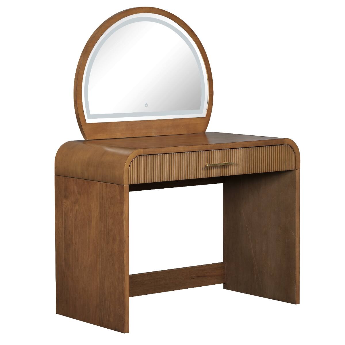Alt View 7. Loheer - Loheer Makeup Vanity Table with Mirror, Espresso Finish and Touch Screen LED Lighting - Espresso.
