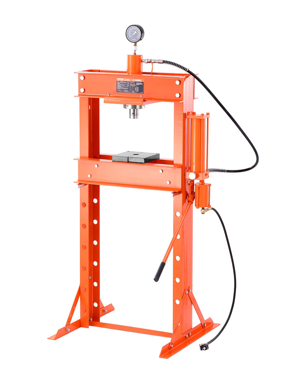 VEVOR - Hydraulic Shop Press, 30 T H-Frame Pneumatic Shop Press with Press Plate & Triangular Support - Orange price history on PriceWatchPro
