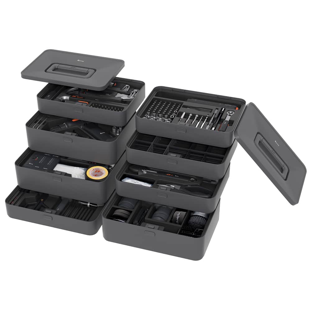 Topteng - Multifunctional Repair Tool Kit - 8 Modular Layers, Ergonomic Tools, Ideal Gift for Home & Car Repair
