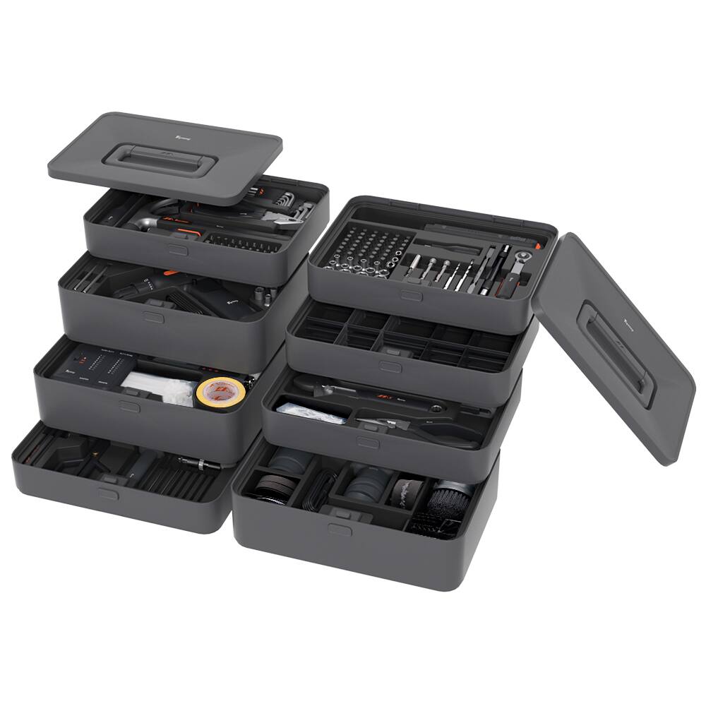Front. Topteng - Multifunctional Repair Tool Kit - 8 Modular Layers, Ergonomic Tools, Ideal Gift for Home & Car Repair.