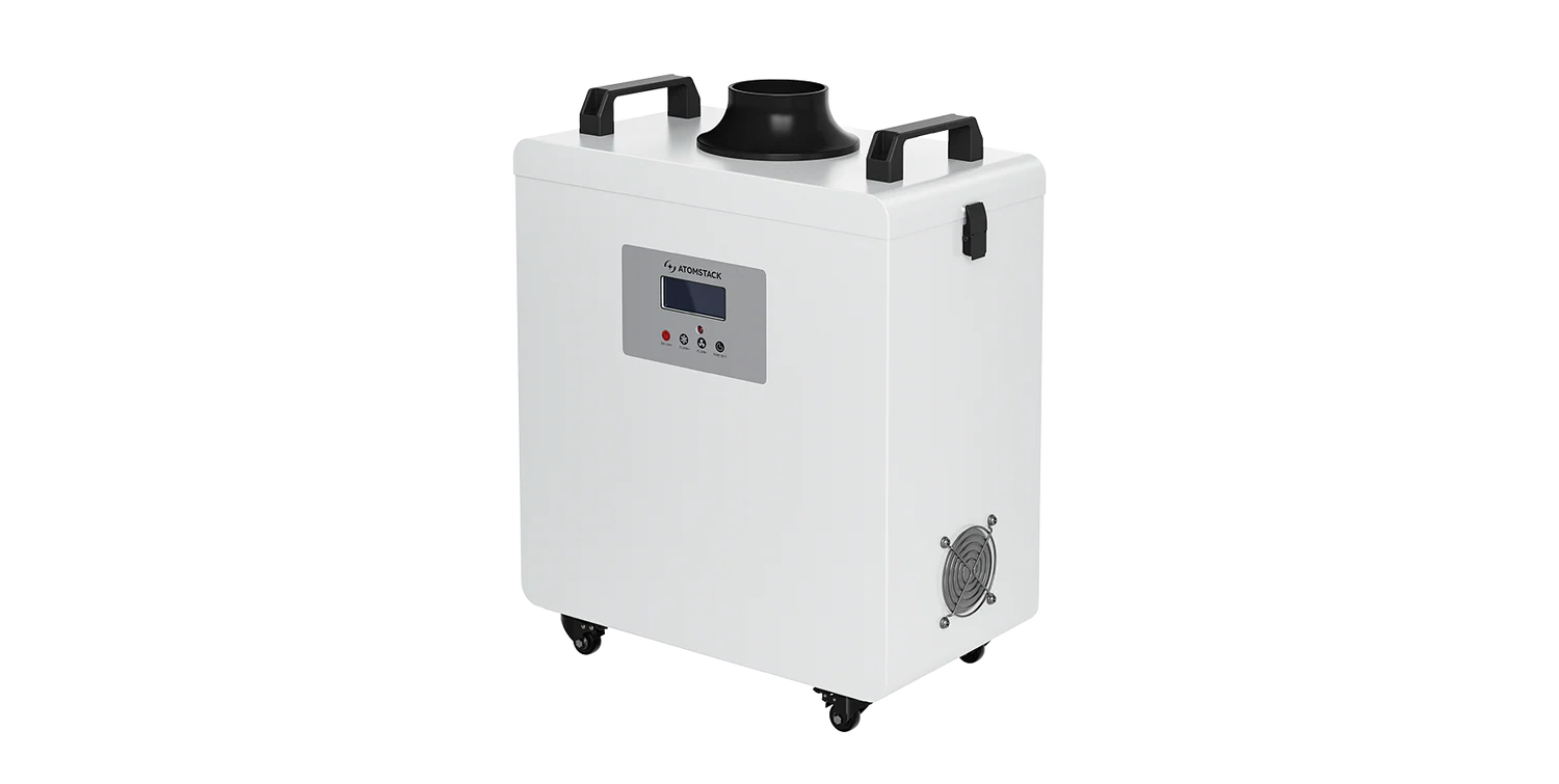 Alt View 2. AtomStack - D4 Desktop Air Purifier Compatible with laser engravers, including AtomStack Kraft and Hurricane. - White.