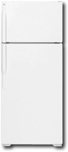 Front Standard. GE - 16.6 Cu. Ft. Frost-Free Top-Mount Refrigerator - White-on-White.