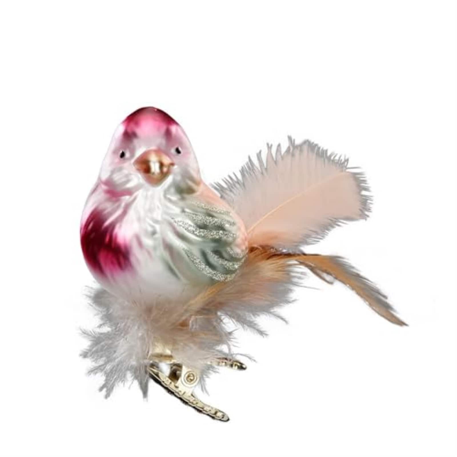 Inge Glas - Gentle Feathers Clip-on Bird German Glass Christmas Tree Ornament FREE BOX - Multicolor