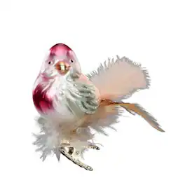 Inge Glas - Gentle Feathers Clip-on Bird German Glass Christmas Tree Ornament FREE BOX - Multicolor