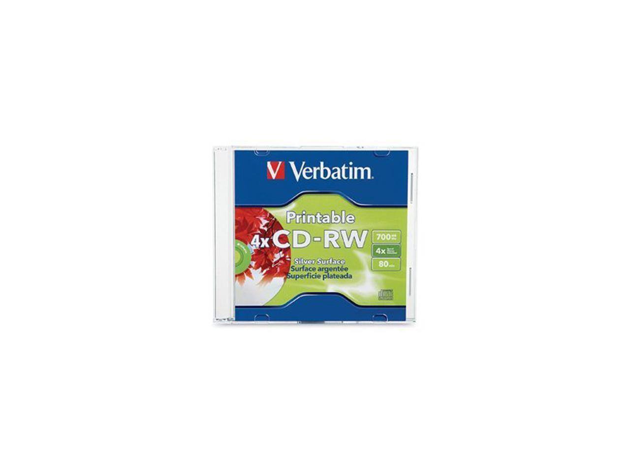 Verbatim. Printable CD-RW 700 4x 4x Silver Surface 80 Surface argente Superficie plateada