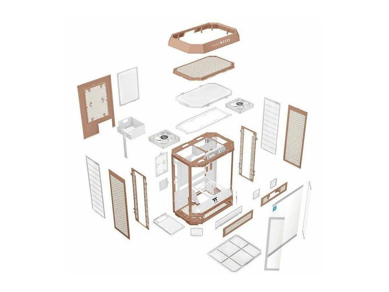 Alt View 2. Thermaltake - Thermaltake Tower 600; 2x140mm Fans; 420mm Rad; 400mm GPU; Hidden Connectors; Rotatable Slots; Mocha Mousse - Mocha Mousse.