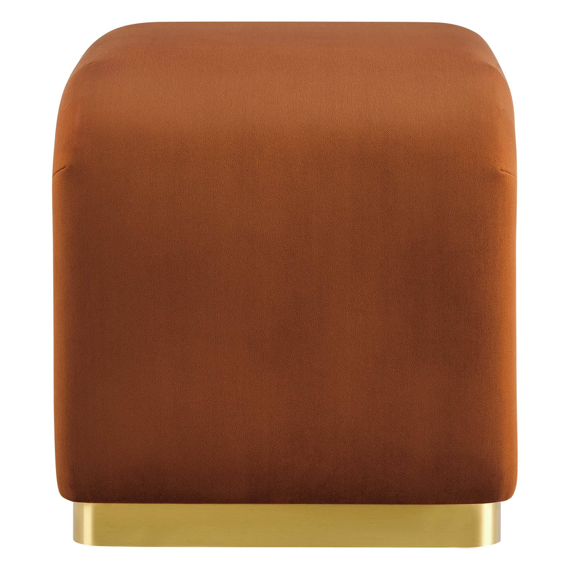 Alt View 3. Modway - Koda Performance Velvet Waterfall Stool by Modway - Brass Rust.
