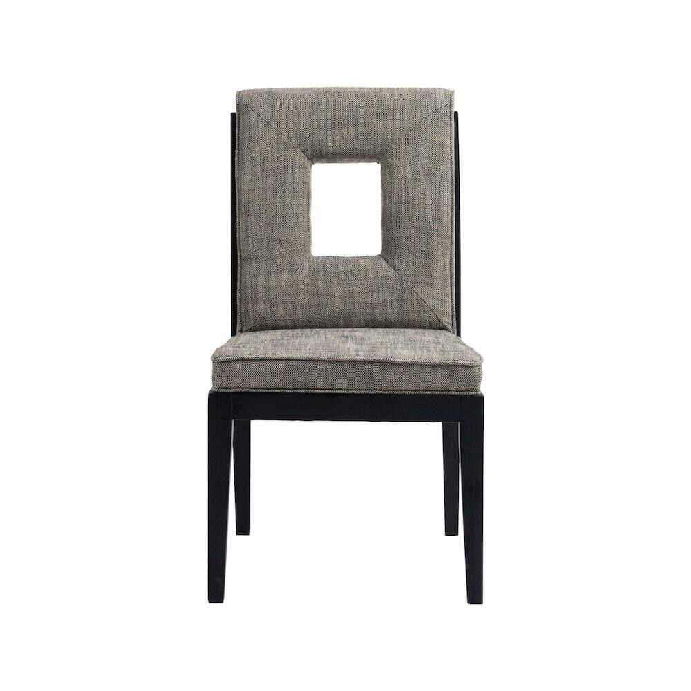 Alt View 2. Meridian Furniture - Gwendolyn Grey Linen Textured Fabric Dining Side Chair, Set of 2 - Grey.