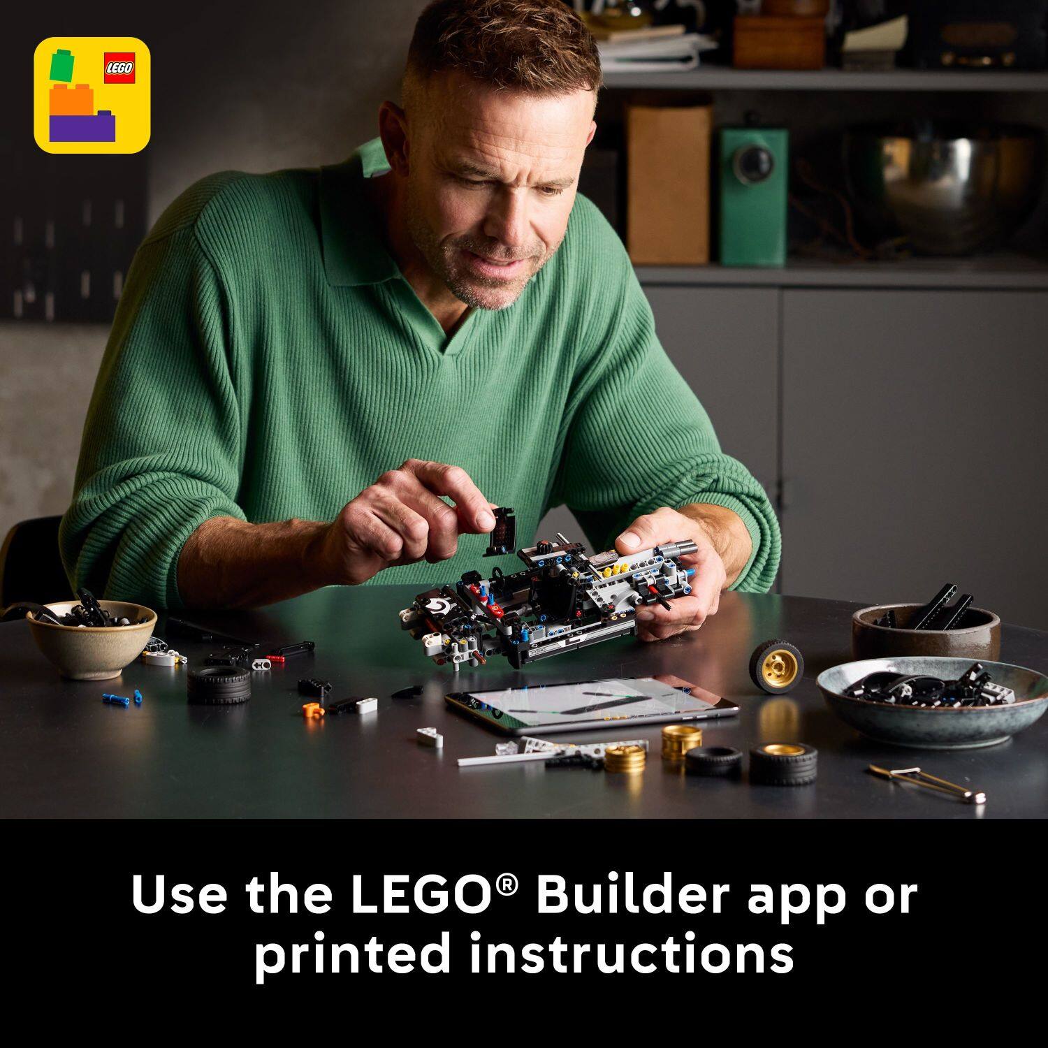 Use the LEGO® Builder app or printed instructions