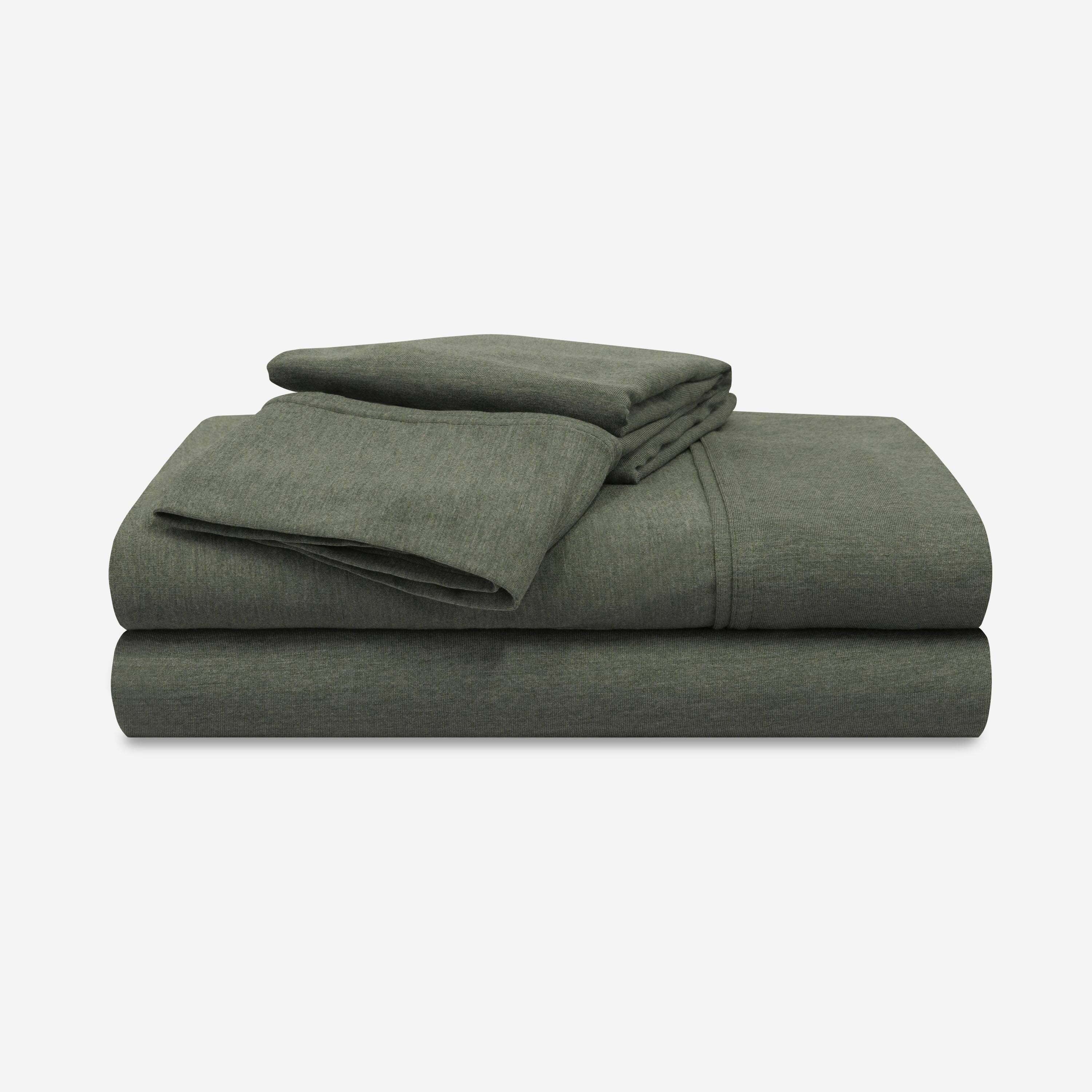 Front. Bedgear - Hyper-Wool Flannel Performance® Sheet Set - Forest Green, Queen - forest-green.