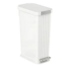 iTouchless - 13.2 Gallon SoftStep Slim Kitchen Trash Can with AbsorbX Odor Filter - White