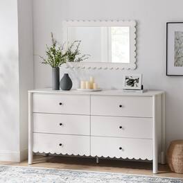 Emmeline Scalloped 6-Drawer Dresser by Modway - White