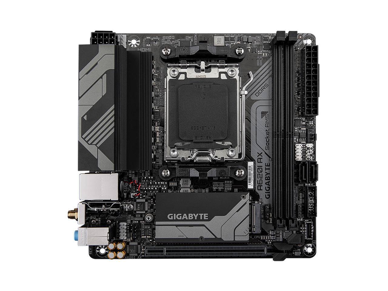 GIGABYTE A620I AX AM5 Mini ITX Motherboard, DDR5, PCIe 4.0, Wi Fi