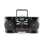 Emerson - Portable CD Player Boombox with Cassette Player, AM/FM Radio, MP3 AUX Input, Detachable Speakers (EPB-4000) - Black