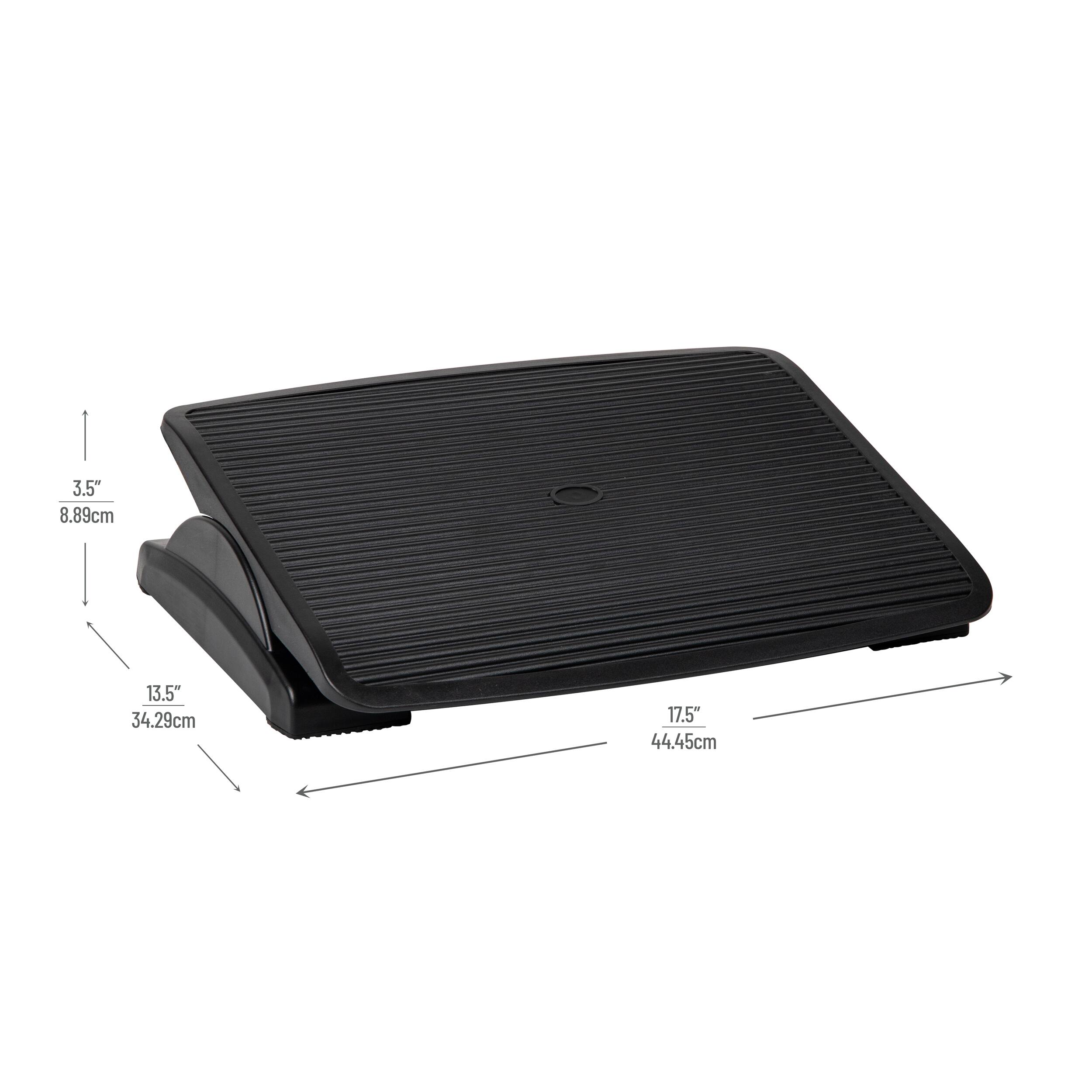 Alt View 12. Mind Reader - Foot Rest, Under Desk at Work, Ergonomic, Height Adjustable, Office, Plastic, 17.5"L x 13.5"W x 3.5"H - Black.