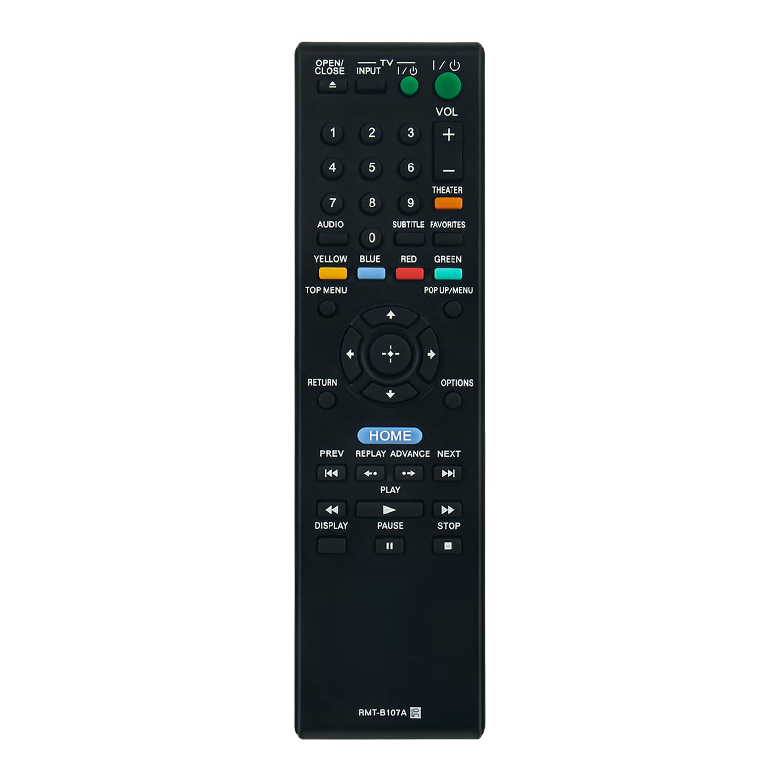 ZdalaMit - New Replacement Remote Control RMT-B107A RMTB107A fit for Sony Blu-ray Disc DVD Player sub RMT-B108A - Black