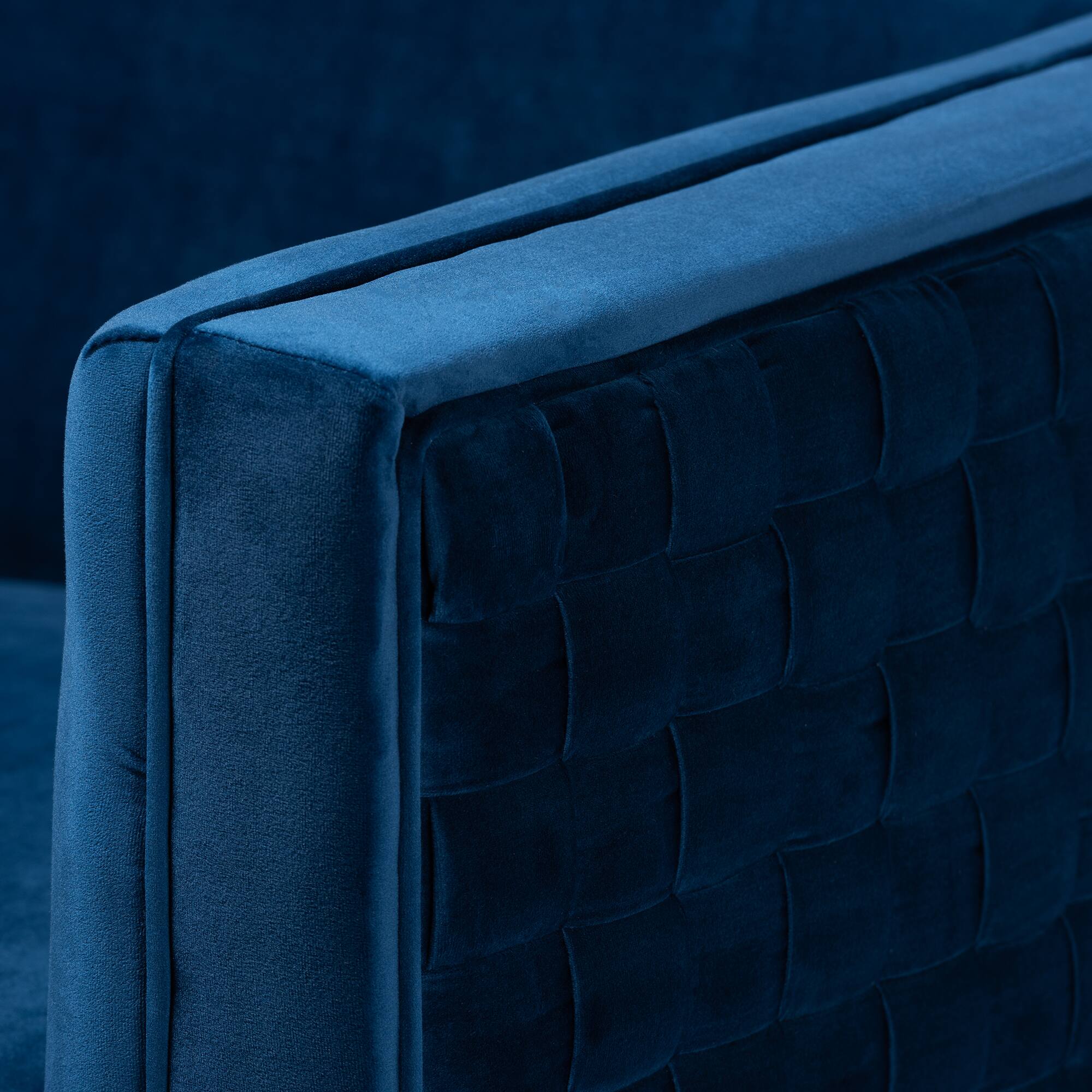 Alt View 1. Baxton Studio - Seraphin Glam and Luxe Velvet Fabric Upholstered Gold Finished Armchair - Blue/Gold.