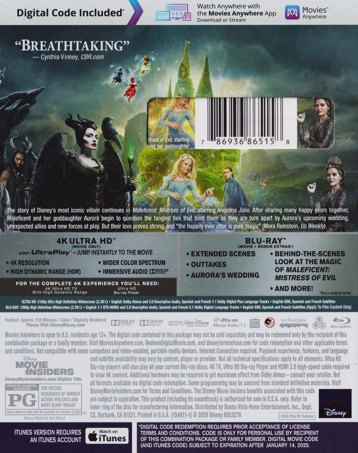 Alt View 1. Maleficent: Mistress of Evil   - 4K Blu-Ray.