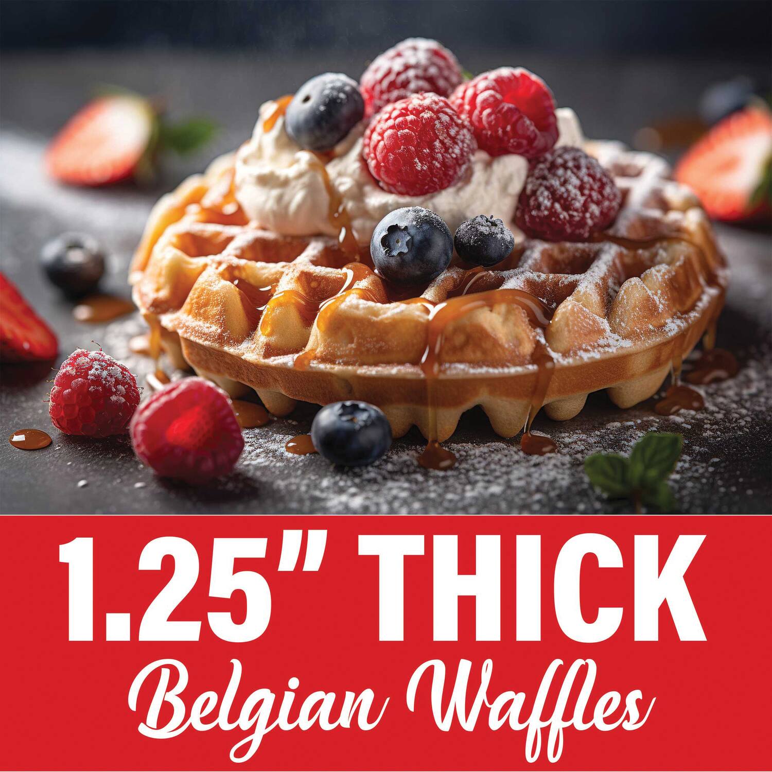 1.25" THICK Belgian Waffles