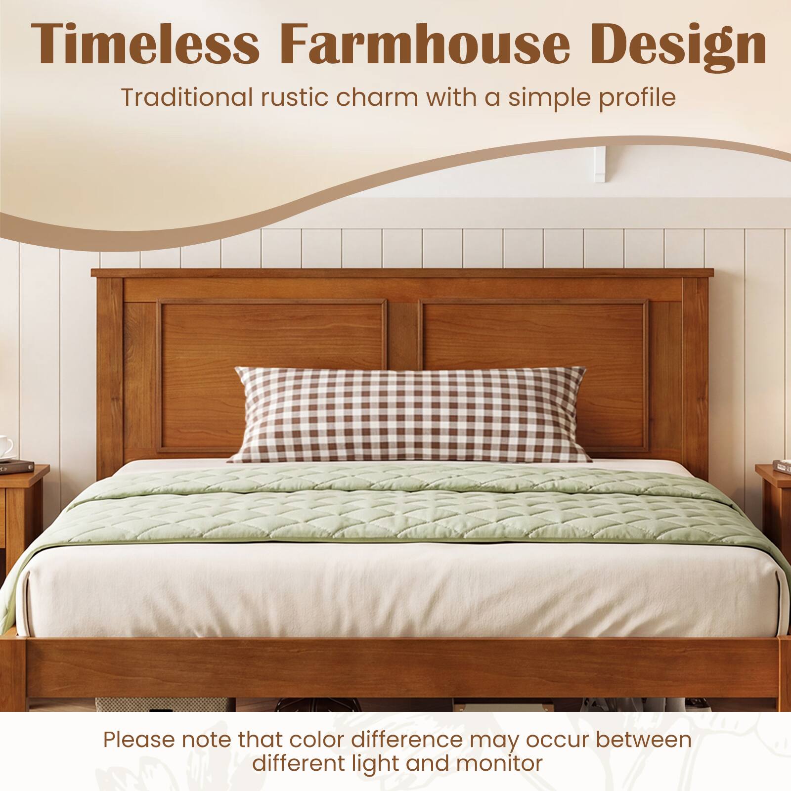 Timeless Farmhouse Design  
Traditional rustic charm with a simple profile  

Please note that color difference may occur between different light and monitor