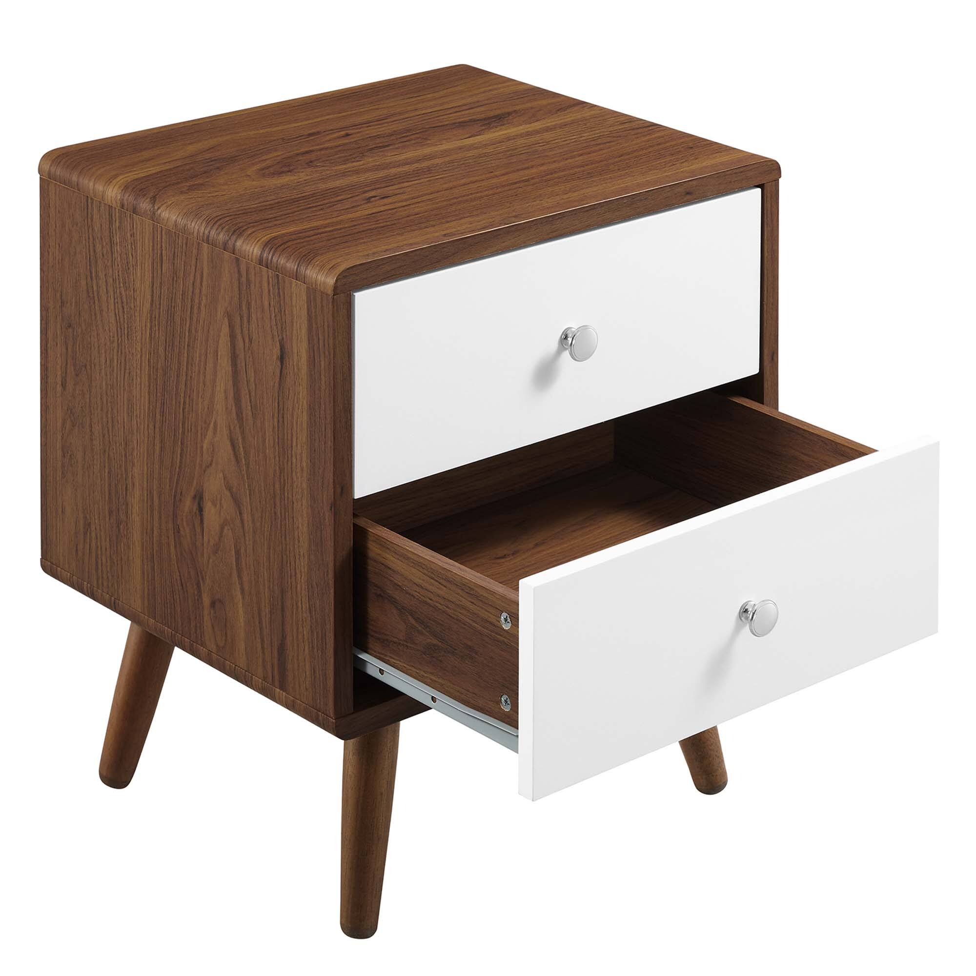 Alt View 3. Modway - Transmit 2-Drawer Nightstand by Modway - Walnut White.