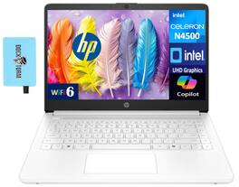 HP - 14 Laptop 14.0 HD (Intel Celeron N4500, 32GB DDR4, 1TB PCIe SSD, Intel UHD, Win 11 Pro) w/USB Hub - Snowflake White