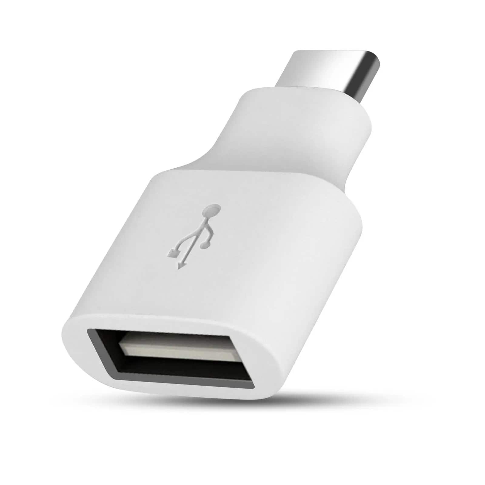 Google - USB Type-C to USB Standard-A OTG Adapter (Type-C Male to Type-A Female) - White