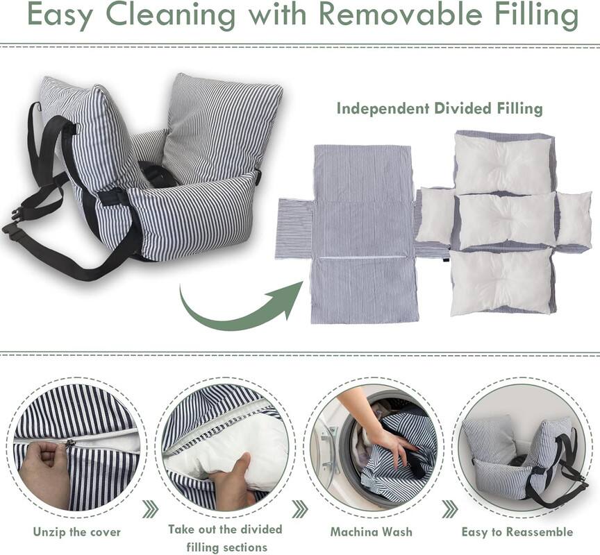 Easy Cleaning with Removable Filling
Independent Divided Filling
Unzip the cover
Take out the divided filling sections
Machina Wash
Easy to Reassemble