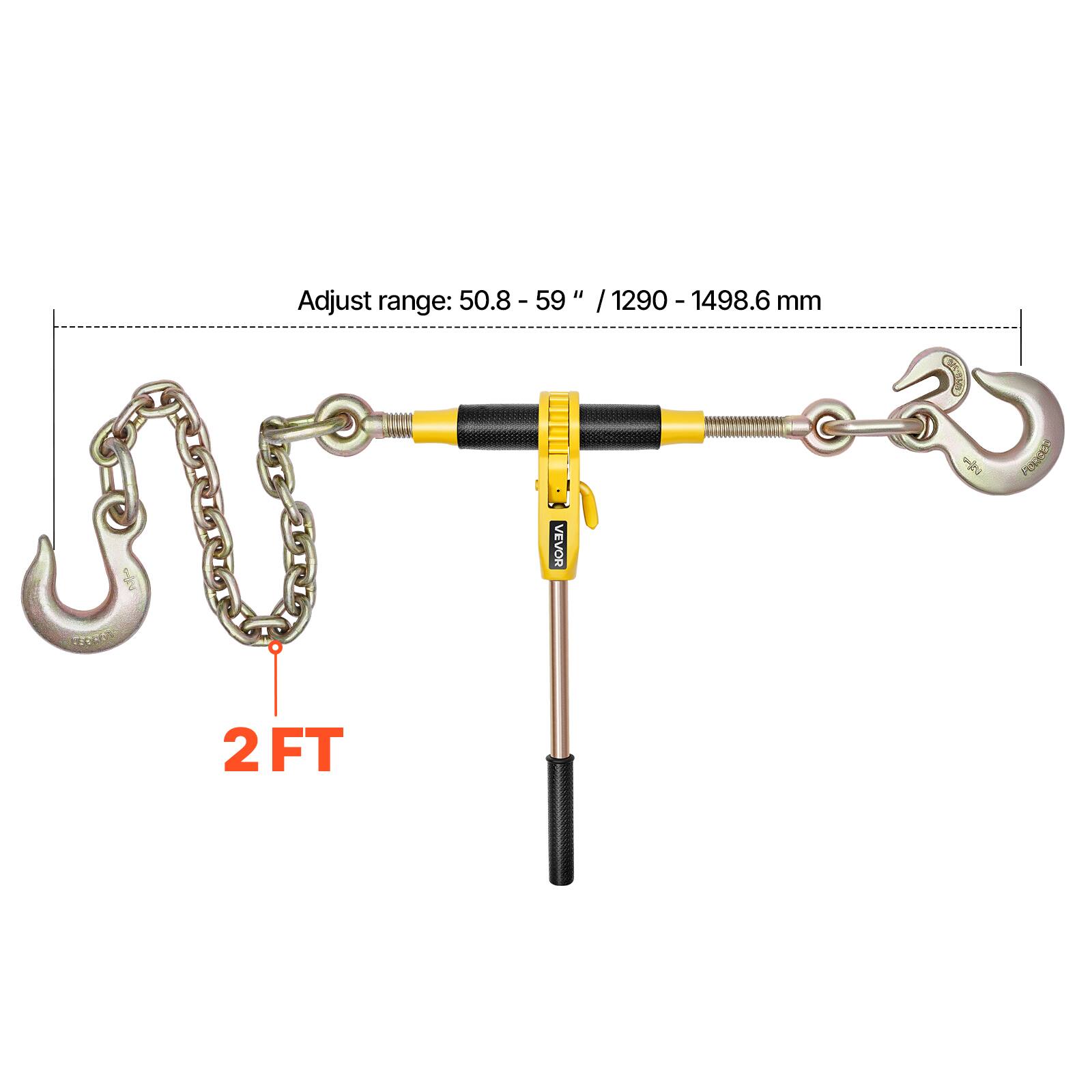 Adjust range: 50.8 - 59" / 1290 - 1498.6 mm

2 FT

VEVOR