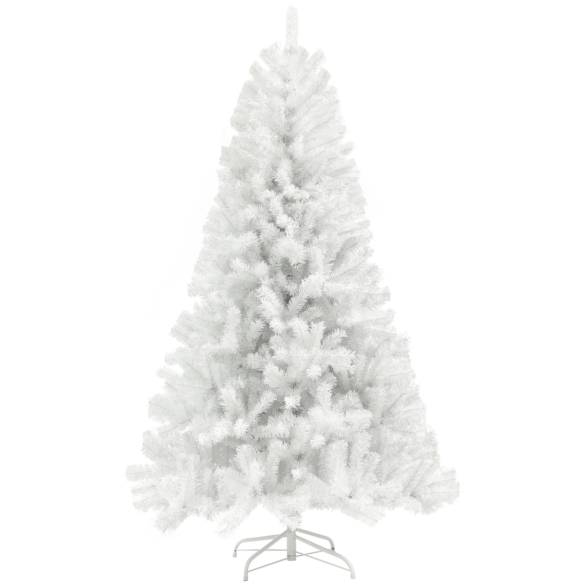 Homcom - 9ft Unlit Artificial Christmas Tree, 2132 Tips Auto Open Steel Base - White
