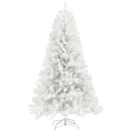 Homcom - Unlit Artificial Christmas Tree, 2132 Tips Auto Open Steel Base - White