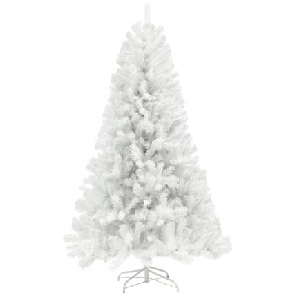 Front. Homcom - Unlit Artificial Christmas Tree, 2132 Tips Auto Open Steel Base - White.