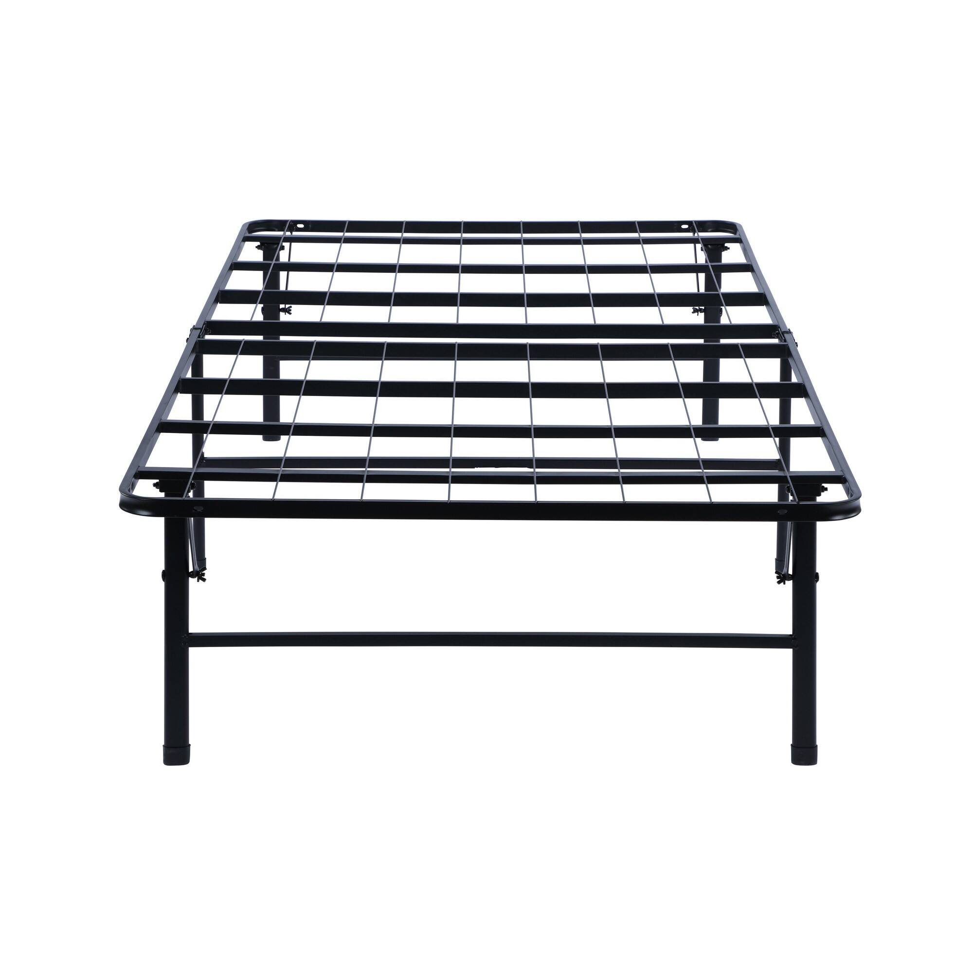 Alt View 1. Manhattan Lane - Folding Bed Frame Queen, Heavy Gauge Steel Metal, Underbed Space - Black.