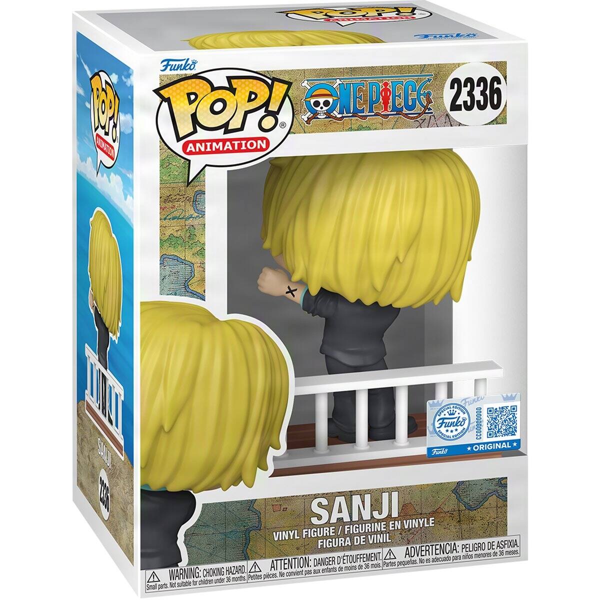 Funko POP! Animation  
One Piece  
2336  
Sanji  
Vinyl Figure / Figurine en Vinyle / Figura de Vinil  

Warning: Choking Hazard - Small parts. Not suitable for children under 36 months.  
Attention: Danger d'étouffement - Petites pièces. Ne convient pas aux enfants de moins de 36 mois.  
Advertencia: Peligro de asfixia. No es adecuado para niños menores de 36 meses.
