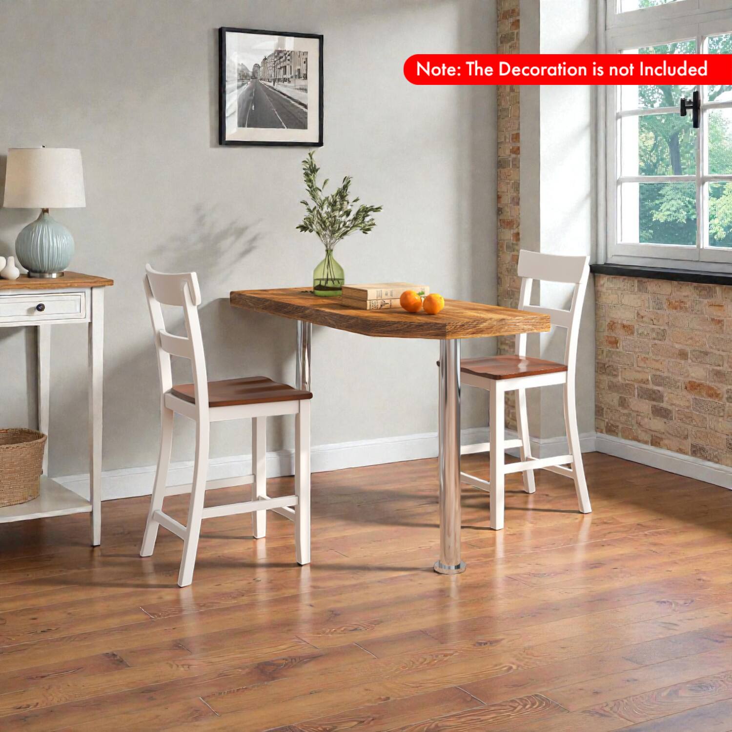 Hivvago Two Rustic Dining Bar Stools Featuring Sturdy Rubber Wood ...