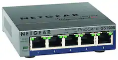 Front. NETGEAR - 5-Port 10/100/1000 Mbps Gigabit Smart Managed Plus Switch - Gray.