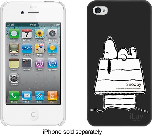  iLuv - Snoopy Character Series Hard Shell Case for Apple® iPhone® 4 and 4S - Black