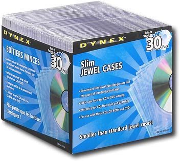  Dynex™ - 30-Pack Slim Jewel Cases - Clear