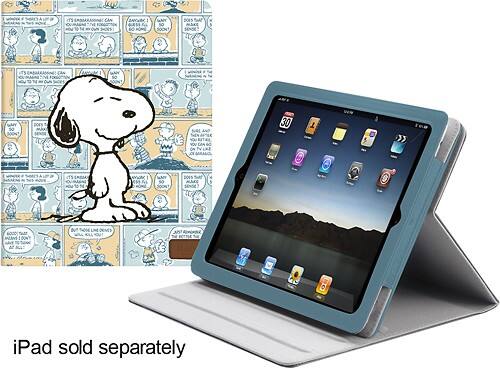 Front Standard. iLuv - Snoopy Folio for Apple® iPad® 2nd-, 3rd- and 4th-Generation - Blue.
