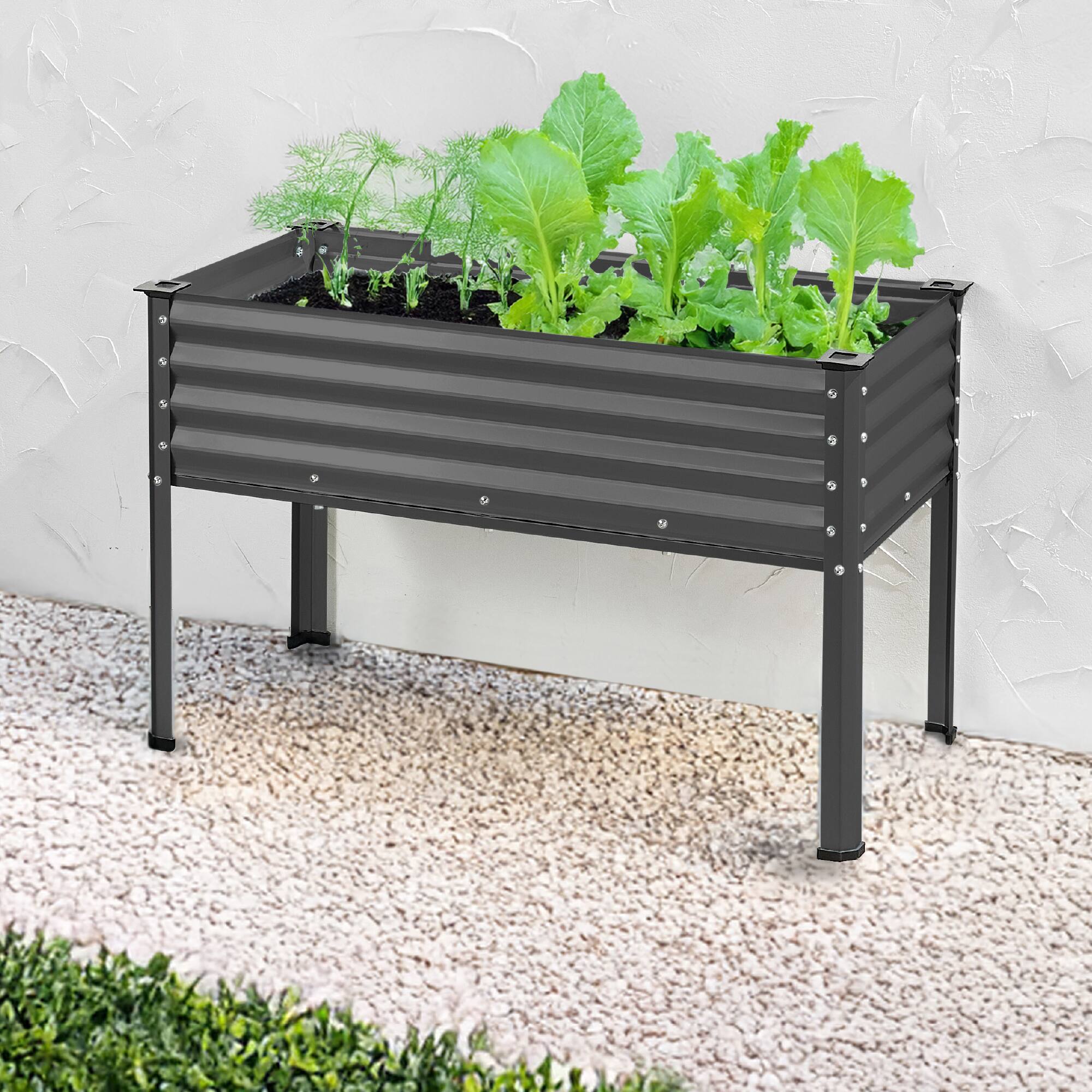 Alt View 7. Best Choice Products - Best Choice Products 48x24x30in Elevated Galvanized Metal Garden Bed w/ Corner Protectors - Charcoal - Charcoal.