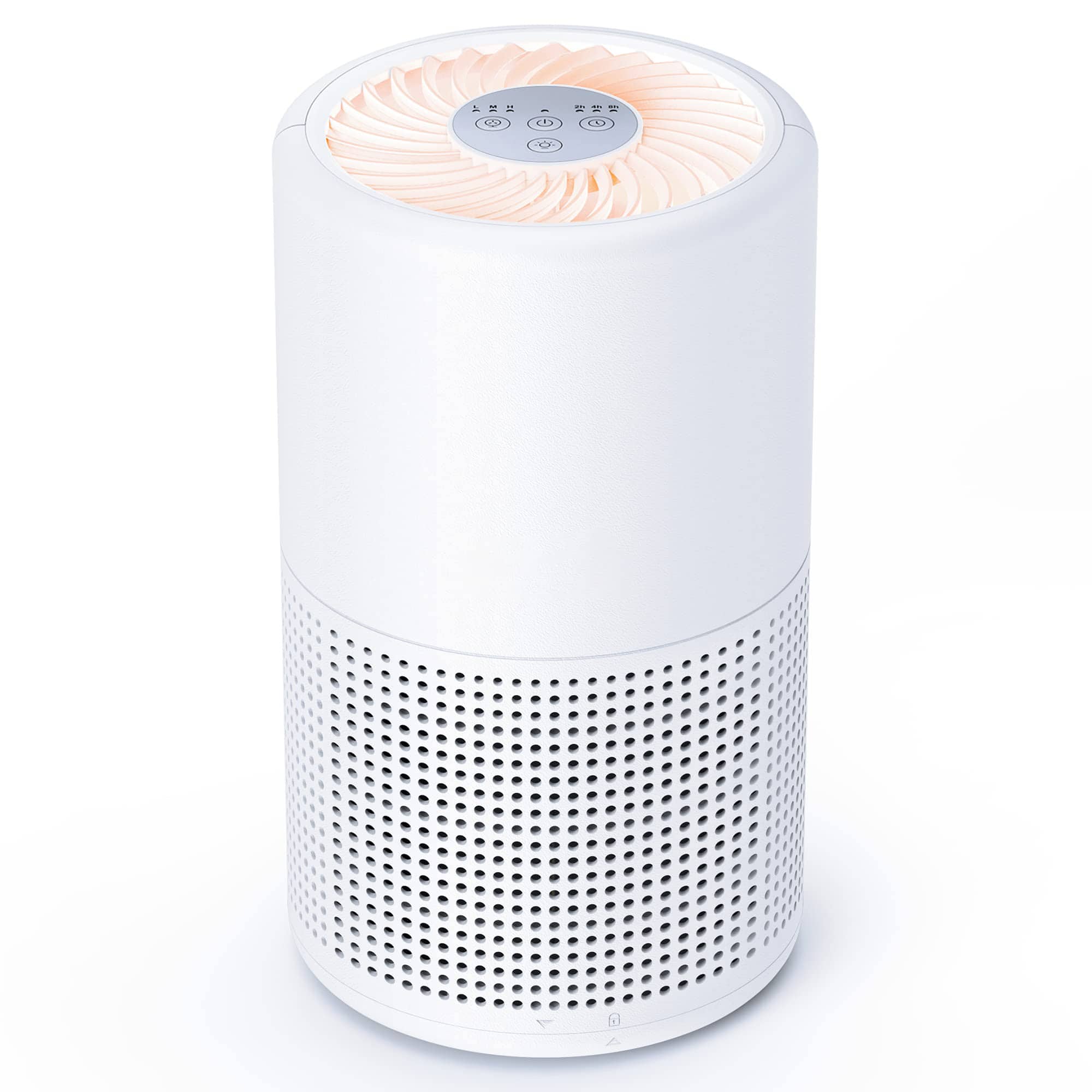 GlowWise - H13 True HEPA Bedroom Air Purifier with Night Light, Quiet Operation for Home Office, Portable Small Air Cleaner - White
