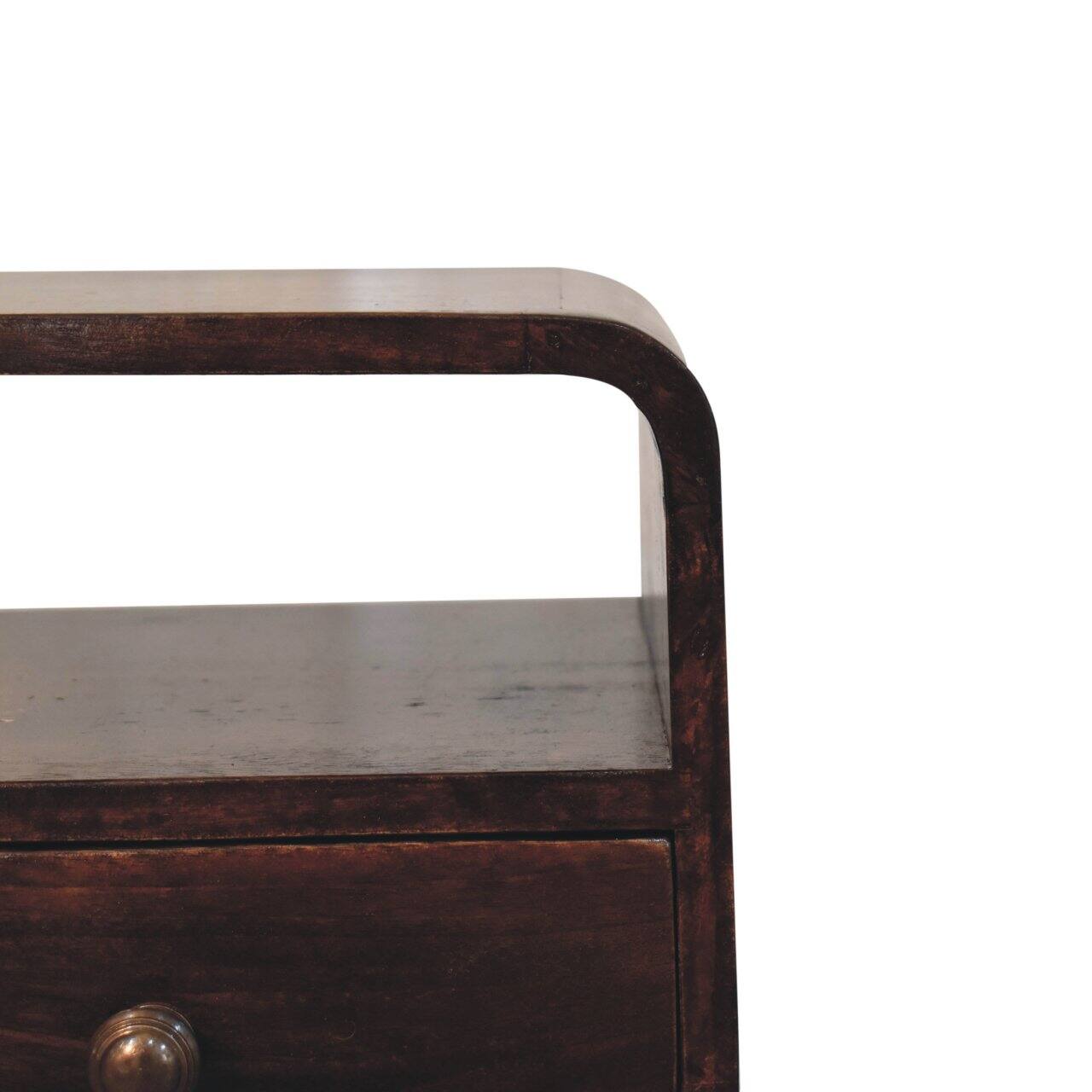 Alt View 5. Artisan Furniture - Artisan Furniture Solid WoodMini California Walnut Curved Bedside with Open Slot - Brown.