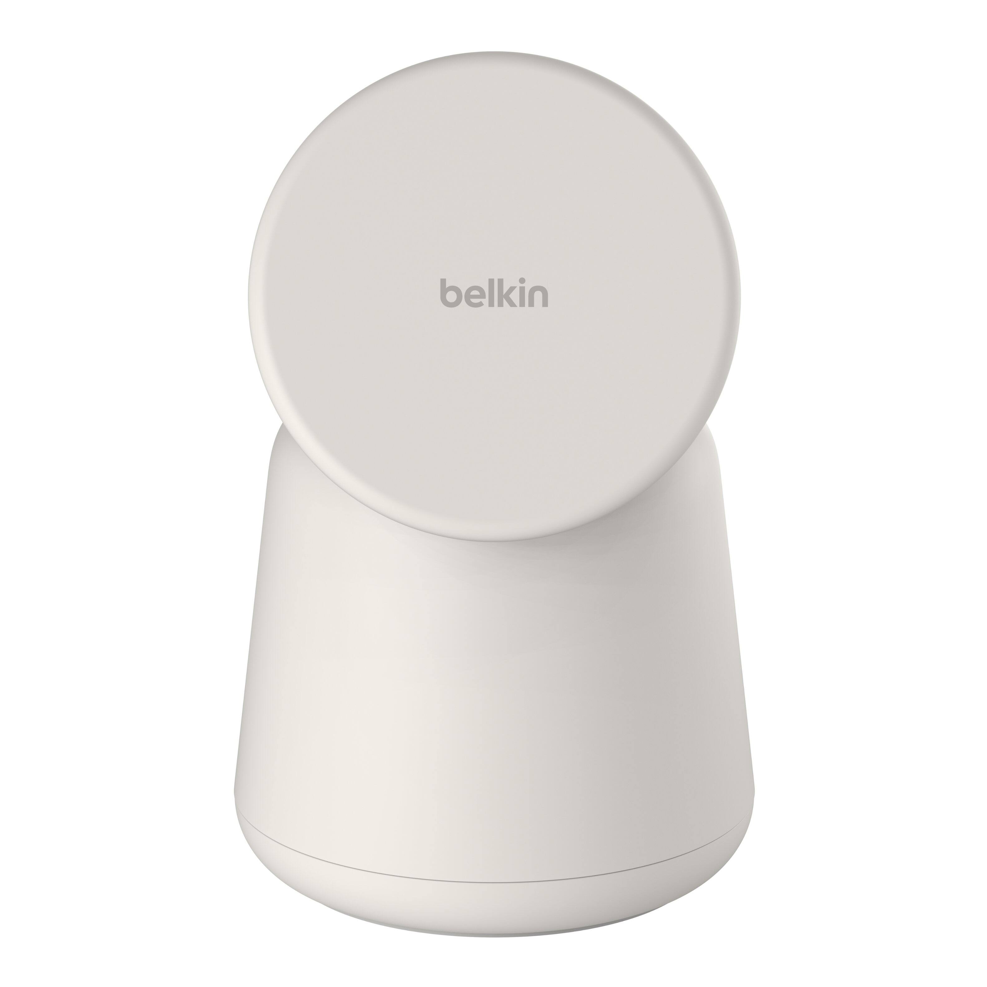 Alt View 12. Belkin - 2-in-1 MagSafe Wireless Charging Dock 15W Compatible with iPhone 17, 16, 15, 14, AirPods & more, with PSU - Sand.