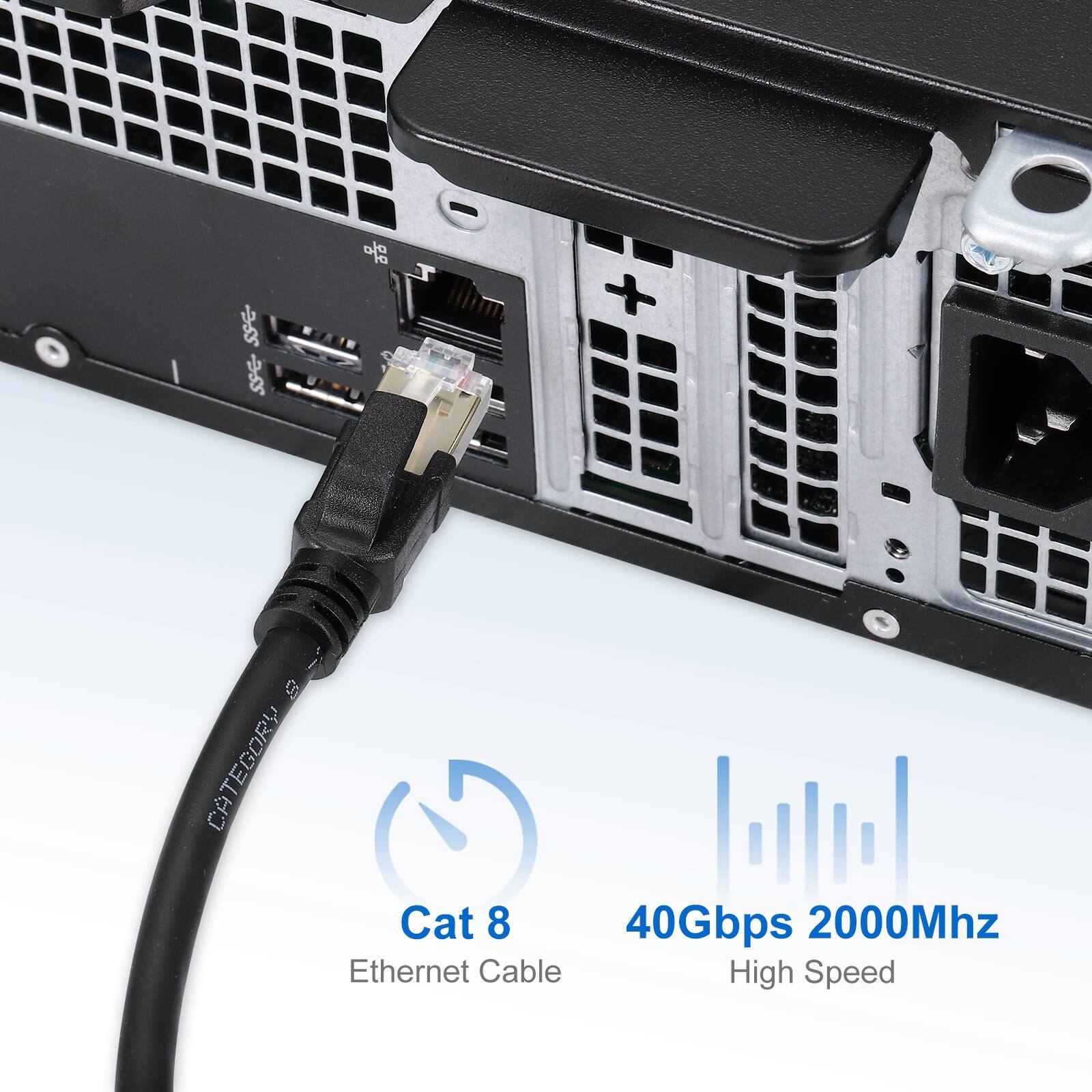 SSC SSe T + cg CATEGORY Cat 8 40Gbps 2000Mhz Ethernet Cable High Speed