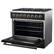 Alt View 2. Forno Appliances - Galiano 5.36 Cu. Ft. Freestanding Dual Fuel Electric Range with Convection Oven - Black Door.