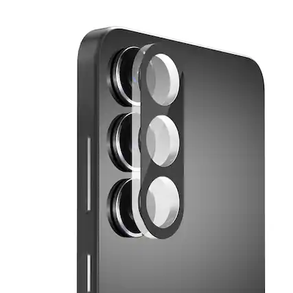 Front. FDN - FDN Tempered Glass Lens Protector for Samsung Galaxy S25 Plus - Black - Clear.