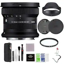 Sigma - 10-18mm f/2.8 DC DN Contemporary Lens (Canon RF-S) with Advance Accessories and Travel Bundle | 207972 - Black