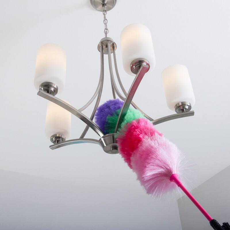 Alt View 1. Kitchen + Home - Kitchen + Home Large Static Duster - 27" Inch Electrostatic Feather Duster with 35" Extension Pole - ASSORTED COLORS.