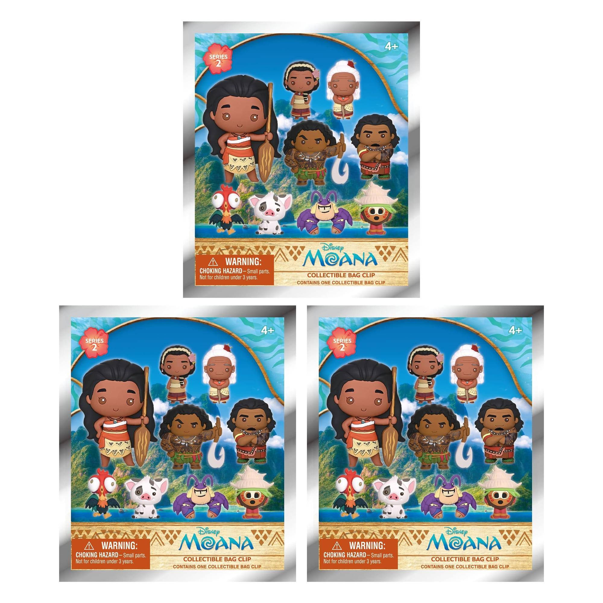 SERIES 2  
4+  
WARNING: CHOKING HAZARD - Small parts. Not for children under 3 years.  
Disney MOANA COLLECTIBLE BAG CLIP CONTAINS ONE COLLECTIBLE BAG CLIP