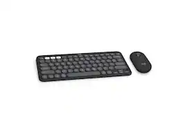 Logitech - Pebble 2 Combo for Mac, Wireless Keyboard & Mouse, Slim, Quiet, Portable, Customizable, Bluetooth - Tonal Graphite